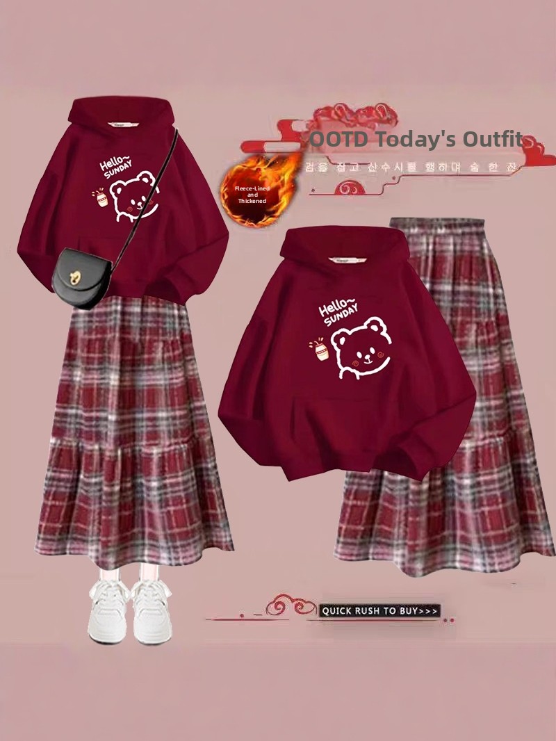 Winter Under Clothing - Conjunto de vestido rojo de Año