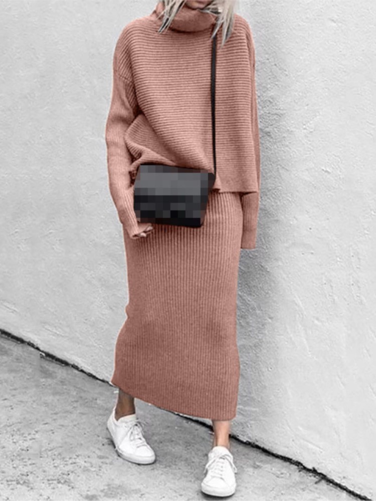 Conjunto de Falda Midi Tejida  - Winter Clothing Sale reseña y precio